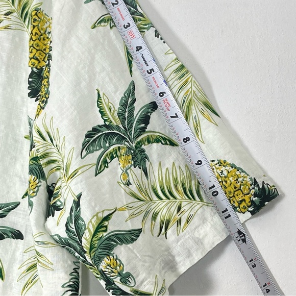 JOGAL Shirt Mens XXL Short Sleeve Button Up Pineapple Tropical Green Palm - Picture 8 of 15